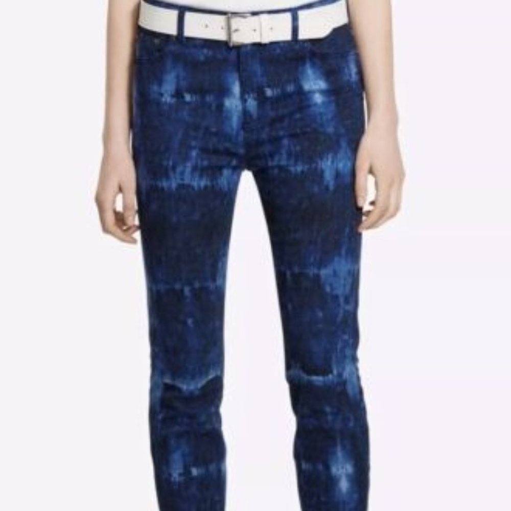 Lauren Ralph Lauren Jeans Women Size 18 Blue Tie Dye Crop Skinny High Rise Denim